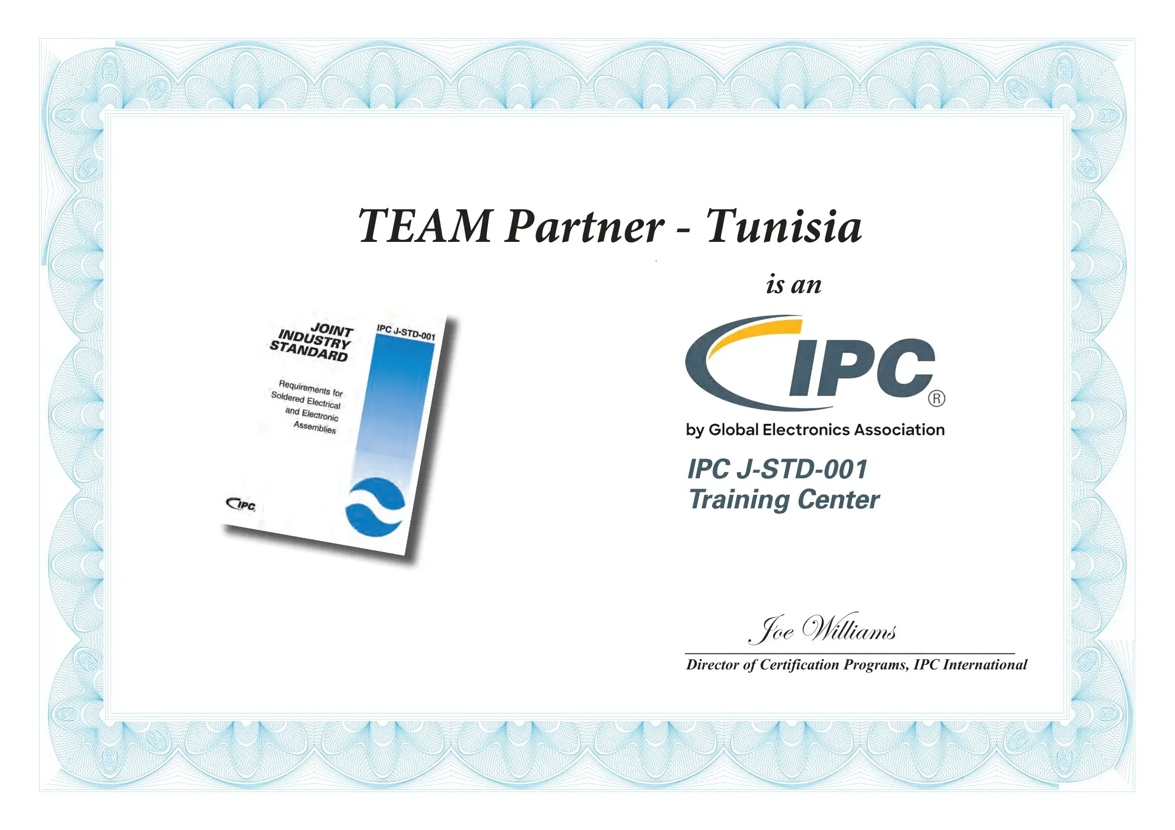 اعتماد IPC J-STD-001 من TEAM Partner Tunisia